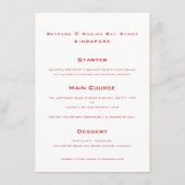 Chinese lantaarns en dubbeldeksweddenschap menu (Achterkant)