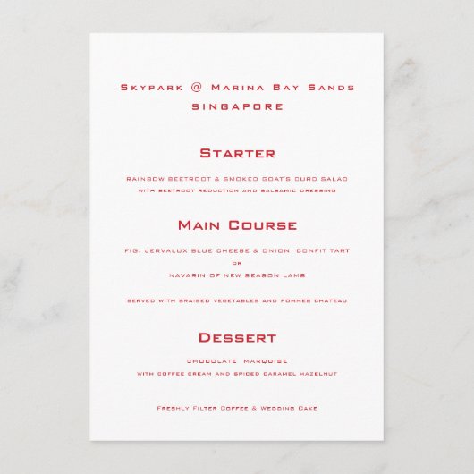 Chinese lantaarns en dubbeldeksweddenschap menu (Achterkant)