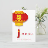 Chinese lantaarns en dubbeldeksweddenschap menu (Staand voorkant)