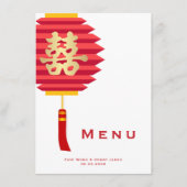 Chinese lantaarns en dubbeldeksweddenschap menu (Voorkant)