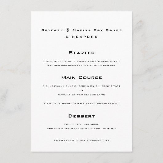 Chinese lantaarns en dubbeldeksweddenschap menu (Achterkant)