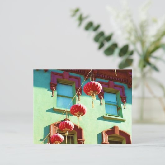 Chinese lantaarns in China Briefkaart (Staand voorkant)