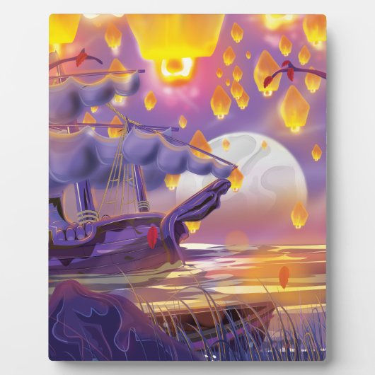 Chinese lantaarns op het meer fotoplaat (Voorkant)