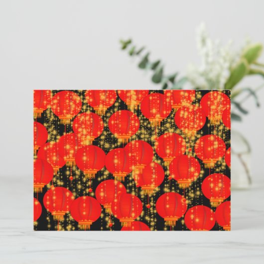 Chinese lantaarns uitnodiging (Staand voorkant)