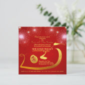 Chinese lantaarns vuurwerk slangenjaar 2025 Inv Save The Date (Staand voorkant)