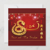 Chinese lantaarns vuurwerk slangenjaar 2025 Inv Save The Date (Achterkant)