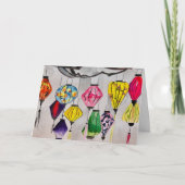 Chinese lantaarns waterverf kaart (Voorkant)