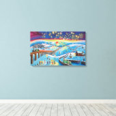 Chinese lantaarns Winterlandschap Gordon Bruce Canvas Afdruk (Insitu (Houten vloer))