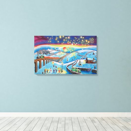 Chinese lantaarns Winterlandschap Gordon Bruce Canvas Afdruk (Insitu (Houten vloer))