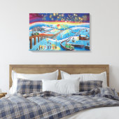 Chinese lantaarns Winterlandschap Gordon Bruce Canvas Afdruk (Insitu (Slaapkamer))