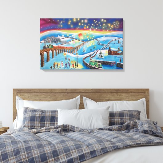 Chinese lantaarns Winterlandschap Gordon Bruce Canvas Afdruk (Insitu (Slaapkamer))