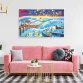 Chinese lantaarns Winterlandschap Gordon Bruce Canvas Afdruk (Insitu (Woonkamer))