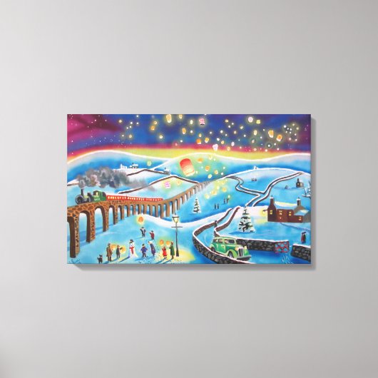 Chinese lantaarns Winterlandschap Gordon Bruce Canvas Afdruk (Voorkant)