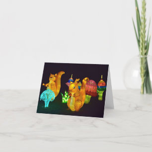 Chinese Lantern Festival Squirrels Notecard Bedankkaart