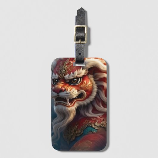 Chinese Leeuw Bagage Label (Voorkant (verticaal))