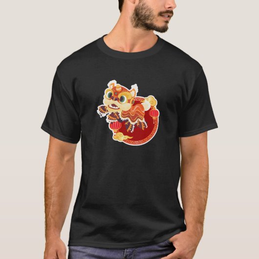 Chinese Leeuw Dans Nieuwjaar Tshirt Barongsai (Voorkant)