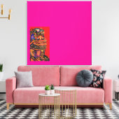 Chinese leeuwen canvas afdruk (Insitu (Woonkamer))