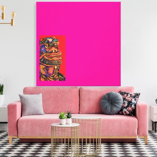 Chinese leeuwen canvas afdruk (Insitu (Woonkamer))