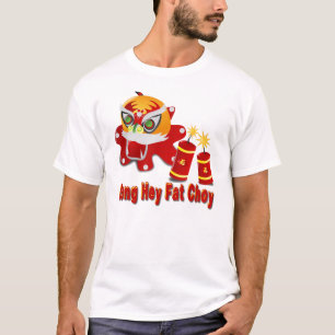 Chinese leeuwen en vuurwerktuigen t-shirt