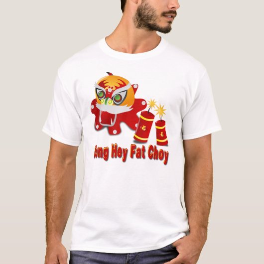 Chinese leeuwen en vuurwerktuigen t-shirt (Voorkant)