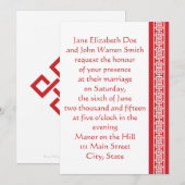 Chinese legance in Cherry Wedding Invitation Kaart (Voorkant / Achterkant)