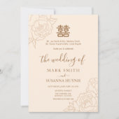 Chinese legant Double Happiness Wedding Invite Kaart (Voorkant)