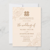 Chinese legant Double Happiness Wedding Invite Kaart (Voorkant)