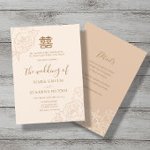 Chinese legant Double Happiness Wedding Invite Kaart