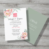 Chinese legant Double Happiness Wedding Invite Kaart