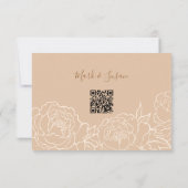 Chinese legant Peony Wedding RSVP met QR-code (Achterkant)