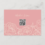 Chinese legant Peony Wedding RSVP met QR-code (Achterkant)
