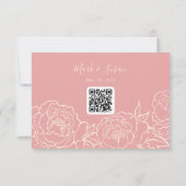 Chinese legant Peony Wedding RSVP met QR-code (Achterkant)