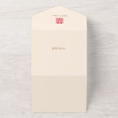 Chinese legante pony in één bruiloft all in one uitnodiging (Buitenkant)