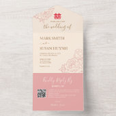 Chinese legante pony in één bruiloft all in one uitnodiging (Binnen)