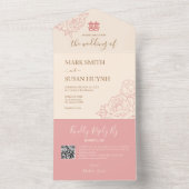 Chinese legante pony in één bruiloft all in one uitnodiging (Binnen)