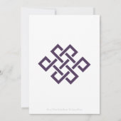 Chinese legantie in uitnodiging voor Paarse bruilo (Achterkant)