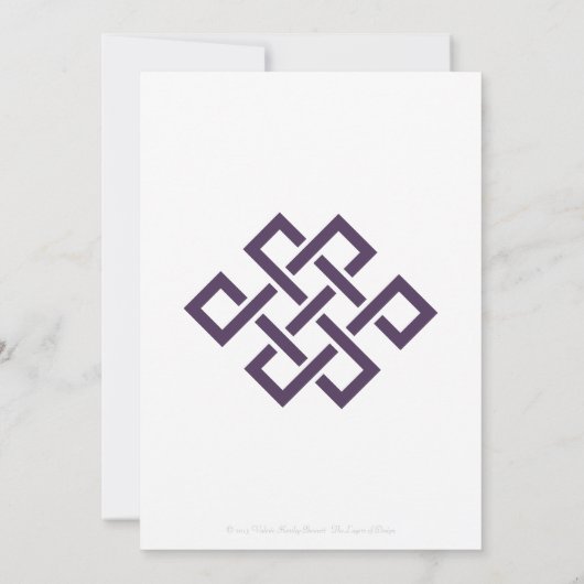 Chinese legantie in uitnodiging voor Paarse bruilo (Achterkant)