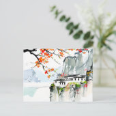 Chinese lente in een bergdorp briefkaart (Staand voorkant)