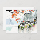 Chinese lente in een bergdorp briefkaart (Voorkant / Achterkant)