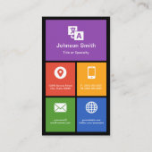 Chinese les - kleurrijke Tegels creatief Visitekaartje (Achterkant)