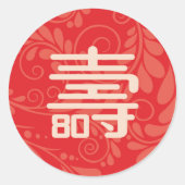 Chinese "Levensduur" 80ste verjaardag sticker (Voorkant)