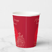 Chinese "levensduur" Ranunculus Verjaardag Rood Papieren Bekers (Rechts)