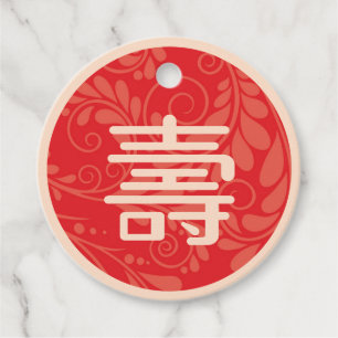 Chinese "Levensduur" Verjaardag favor Tags Bedankjes Labels