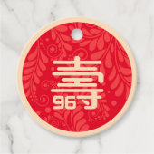 Chinese "Levensduur" Verjaardagstag (elke leeftijd Bedankjes Labels (Voorkant)