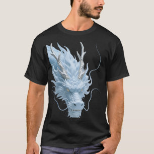 Chinese Lichtblauwe Draak Kunst Fantasie Ontwerp M T-shirt