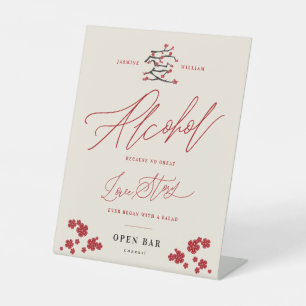Chinese Liefde Kersenbloesem Alcohol Liefdesverhaa Reclamebord Met Voetstuk