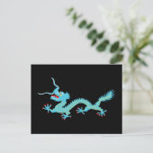 Chinese Light Blue Dragon Briefkaart (Staand voorkant)