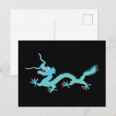 Chinese Light Blue Dragon Briefkaart (Voorkant / Achterkant)