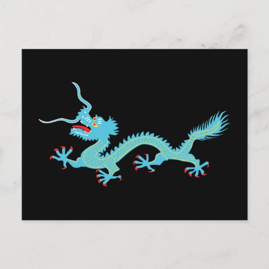 Chinese Light Blue Dragon Briefkaart (Voorkant)
