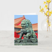 Chinese Lion Note Kaart (Gele Bloem)